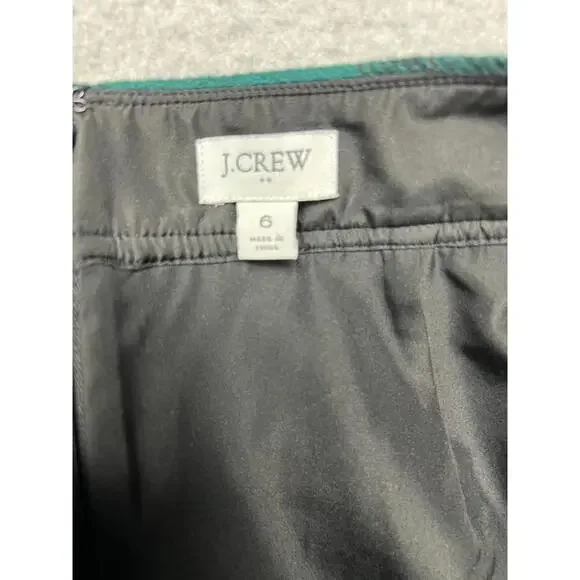 J Crew Buffalo Check Plaid Wool Blend Mini A-Line Skirt 6 Prep Academia Tweed - Picture 5 of 7